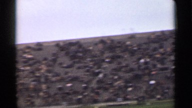 1944: a big wall low angle view morning time clear sun shine come to place