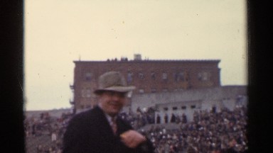 1944: a man came and walk and speak to the person who handled the camera