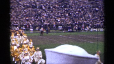 1944: stadium festival with walk on the ground and round peoples. SAN FRANCISCO