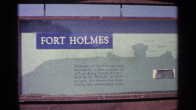 1960: a digital board that represents fort holmes and provide the information