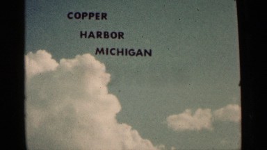1960: the cloudy sky displayed with the words shown on a daytime