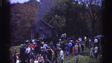 1961: beautiful tourist place,people are around the forest MINNESOTA