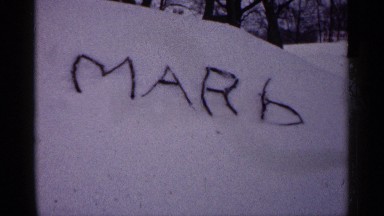 1961: name written in snow using sticks. MINNESOTA
