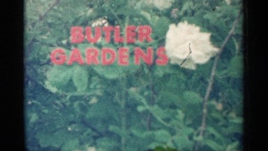 1961: the word butler garden is displayed on the board the plant