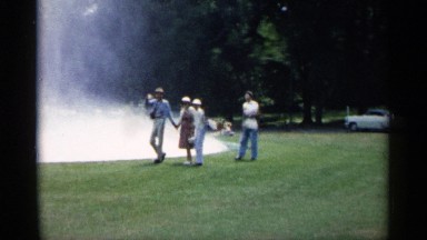 1961: people walking next to a fountain MINNESOTA