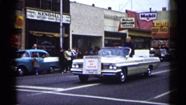 1961: people watching and enjoying a traditional parade downtown MINNESOTA