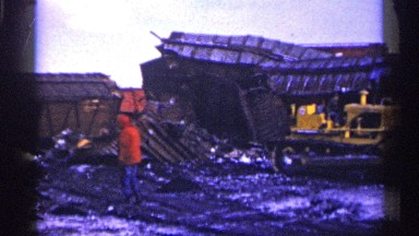 1961: the hut are so damaged, vintage clip