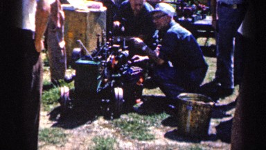 1963: a man operates a miniature tractor at a fair MONTGOMERY MINNESOTA