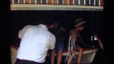 1963: three children with their parents say hello TEXAS