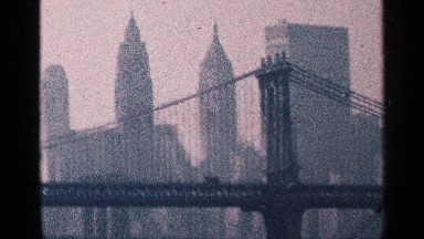 1964: the bridge center river and road back side huge size big building