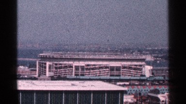 1964: exterior view of a stadium with ocean in background NEW YORK CITY