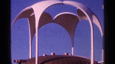 1964: a light rose color pillar and lotus leaf design top cover low wall light