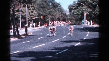1964: cycling race organized in a forest area NEW YORK CITY