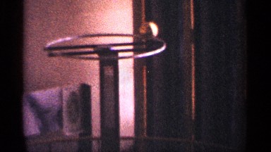 1964: golden ball on top of a steel platform rolling across the beam NEW YORK