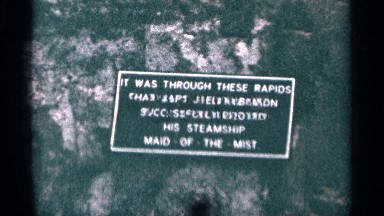 1964: a sign honoring captain joel robinson and his voyage on the maid