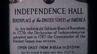 1964: A Historic Sign Marking Independence Hall, the Birthplace