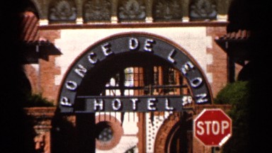 1966: beautiful board around the hotel of nature place in forest area FLORIDA