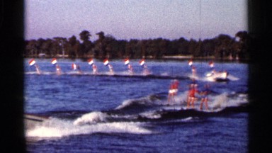 1966: a water boat racing with group of teams. FLORIDA