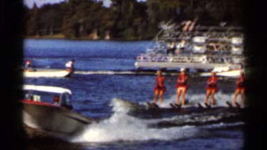 1966: a water boat racing with group of teams. FLORIDA
