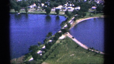 1965: a small pathway is shown there but it's covered by two sides of huge water