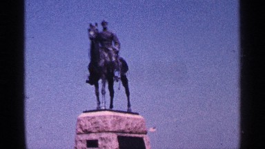1964: beautiful statue around the middle of place with big stones PENNSYLVANIA