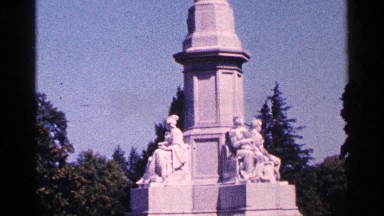 1964: a statue of people sitting on a chair. PENNSYLVANIA