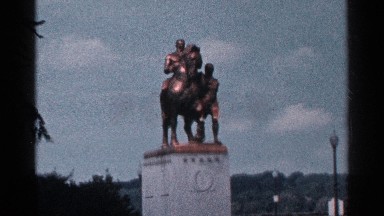 1964: the big building to front two statue one single man and horse
