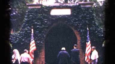 1964: people standing outside the opening of an ivy covered building WASHINGTON