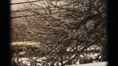 1965: a truck passes through a lonely country road, below telephone wires