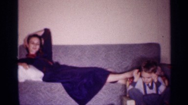 1958: the beautiful boy sitting on chair moving back and forth NEW JERSEY