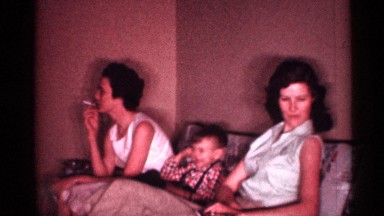 1958: People Relaxing in Low-Lit Room, 8mm Home Movie