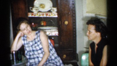 1958: having a fun time sitting around the kitchen table