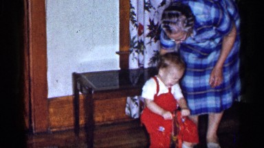 1955: Grandmother and Child Play Together in New York