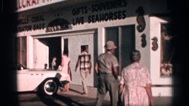 1958: elderly people in front of gift shop FLORIDA