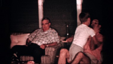 1958: father playing with kid, family enjoying with kid, naughty boy