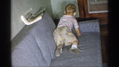 1955: the child slow walk in the furniture next round go to smile NEW YORK