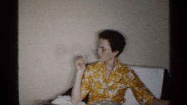 1959: women sitting and smoke at a chair INDIANA