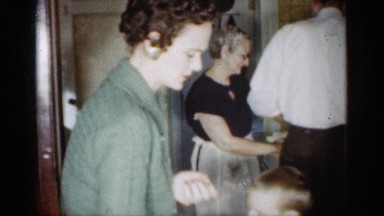 1959: the mother and children play in the house fight in very happy old lady