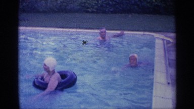 1959: the most people are swim in the swimming pool and so enjoyable movement