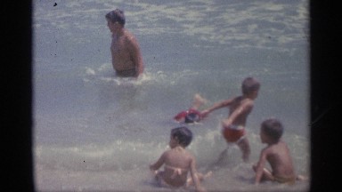 1959: children enjoying their holidays by swimming , spending joyful moments