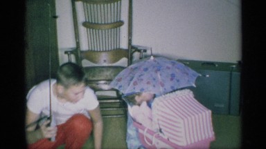 1959: girl and boy are playing NEW YORK