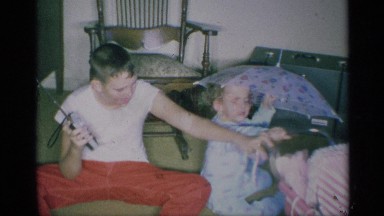 1959: two kids playing pretend game NEW YORK
