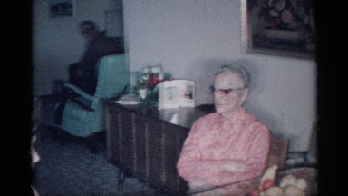 1959: Two Elderly Ladies Sitting Beside Dining Table in New York