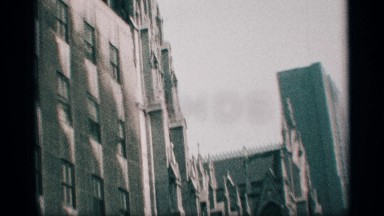 1959: a green steeple towers high above a church in a big city NEW YORK