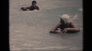 1959: enjoyment at the beach with the friends and swimming wonderful moment.
