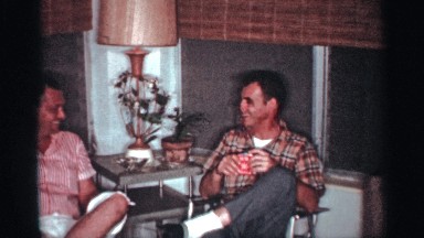 1959: a happy moment, elder's meeting sitting around. FLORIDA