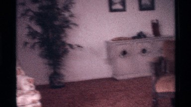 1973: A Lady Casually Walking Through Her Furnished Living Room, Florida