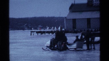 1969: ice skating on the lake OHIO