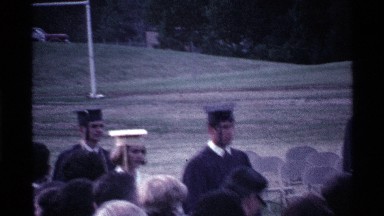 1969: students walking in graduation procession OHIO