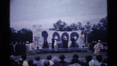1969: outdoors graduation ceremony for high school students. OHIO